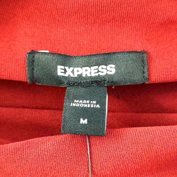 Express Mock Neck Sleeveless Ruched Mini Dress in Ruby Red Berry Bon Bon Size M - Picture 7 of 14